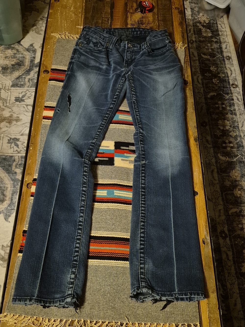 Big Star "Liv" Bootcut  Sz.27"×32"Factory Distressed Black Embroidered(#3991EE)